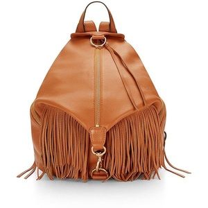 Rebecca Minkoff tan Julian backpack with fringe